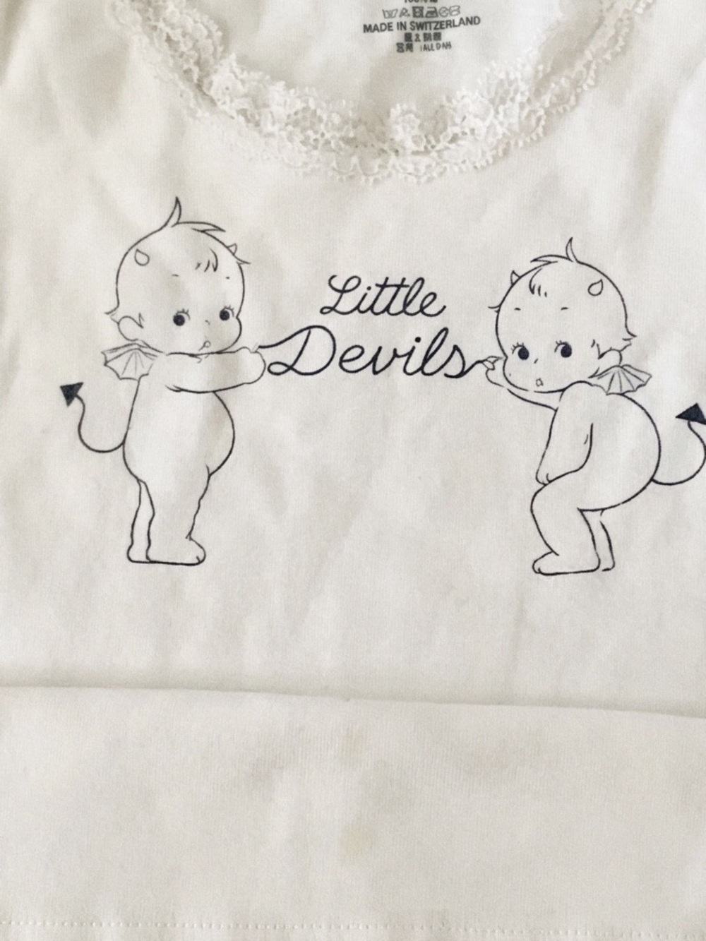 Brandy Melville  x John Galt Little Devils  Lace Trim Cotton Tank - Picture 4 of 4